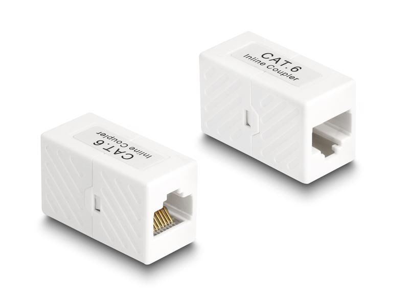 Delock | Adapter RJ45 Buchse zu RJ45 Buchse | Cat. 6 UTP, weiss