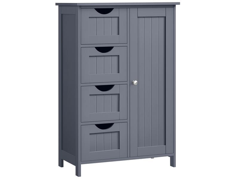 VASAGLE | Schrank Landhausstil, Grau | MDF, 30x55x82 cm (TxBxH)
