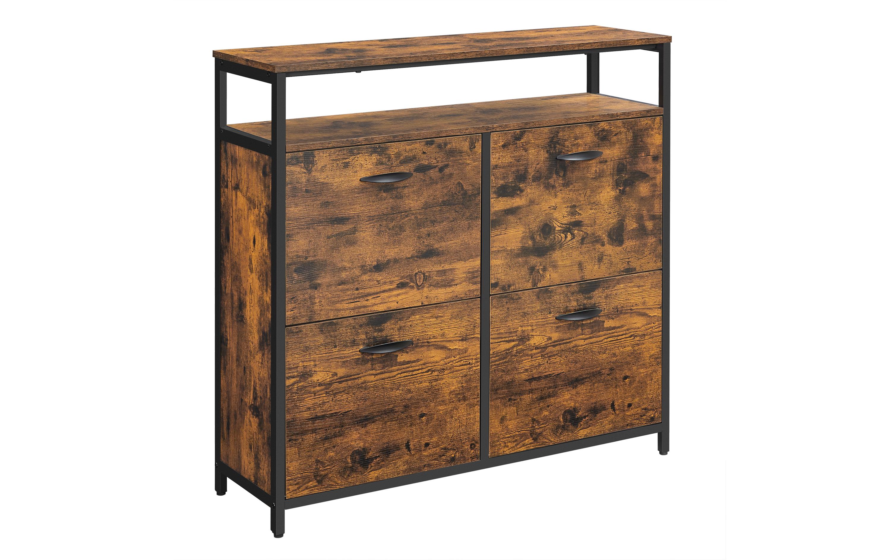 Vasagle Schuhschrank, 4 Klappen,98.3x30x95
