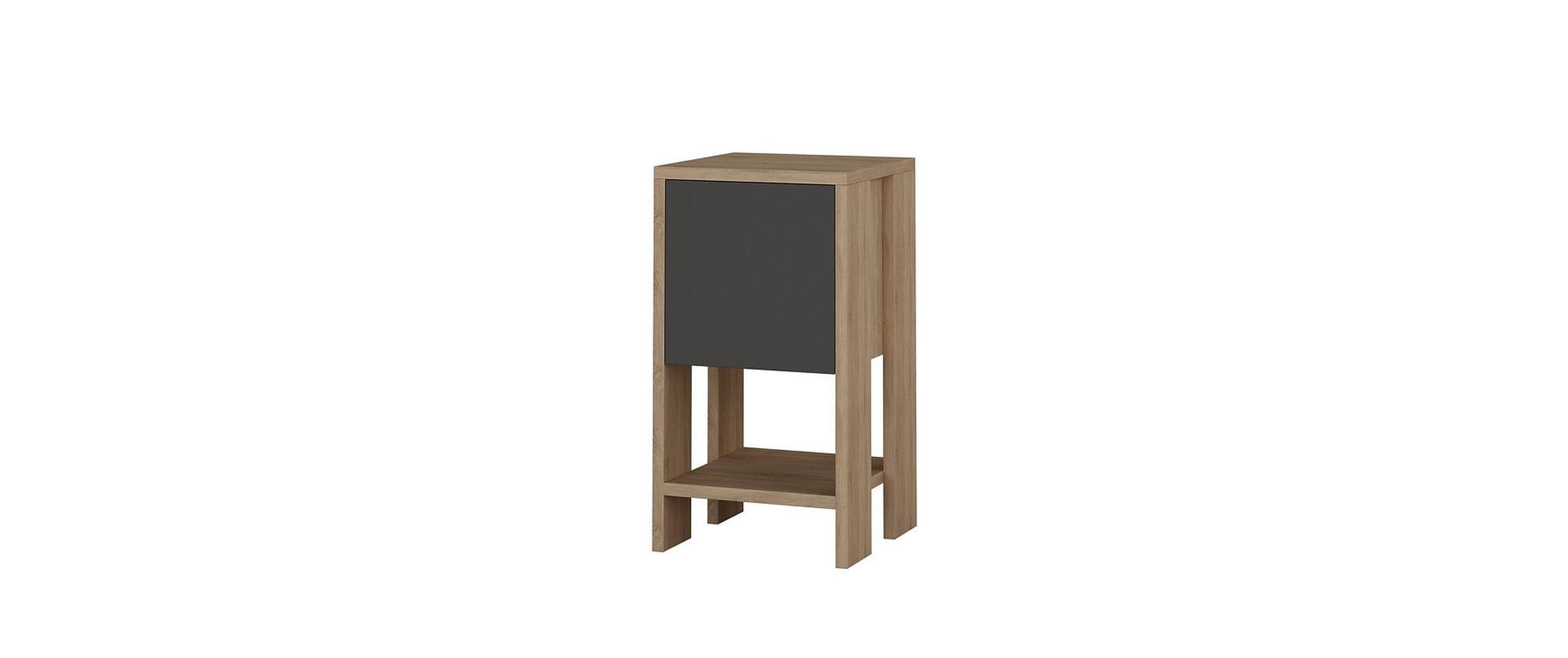 Woody Fashion Nachttisch Ema Anthrazit/Natu