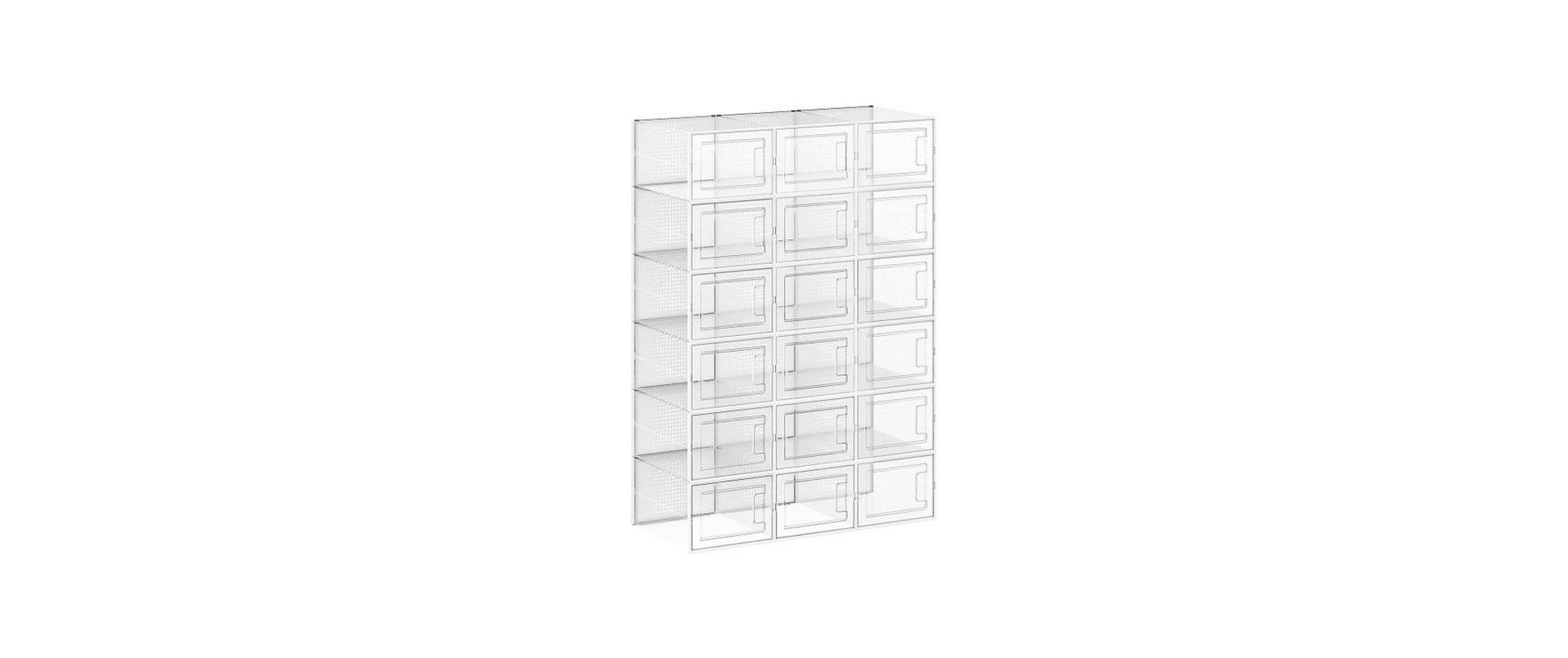 Songmics Schuhboxen stapelbar, 18er Set