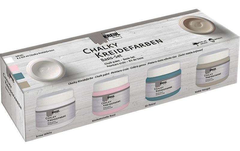 Kreul, Kreidefarbe Chalky Set Basic, 4 x 15
