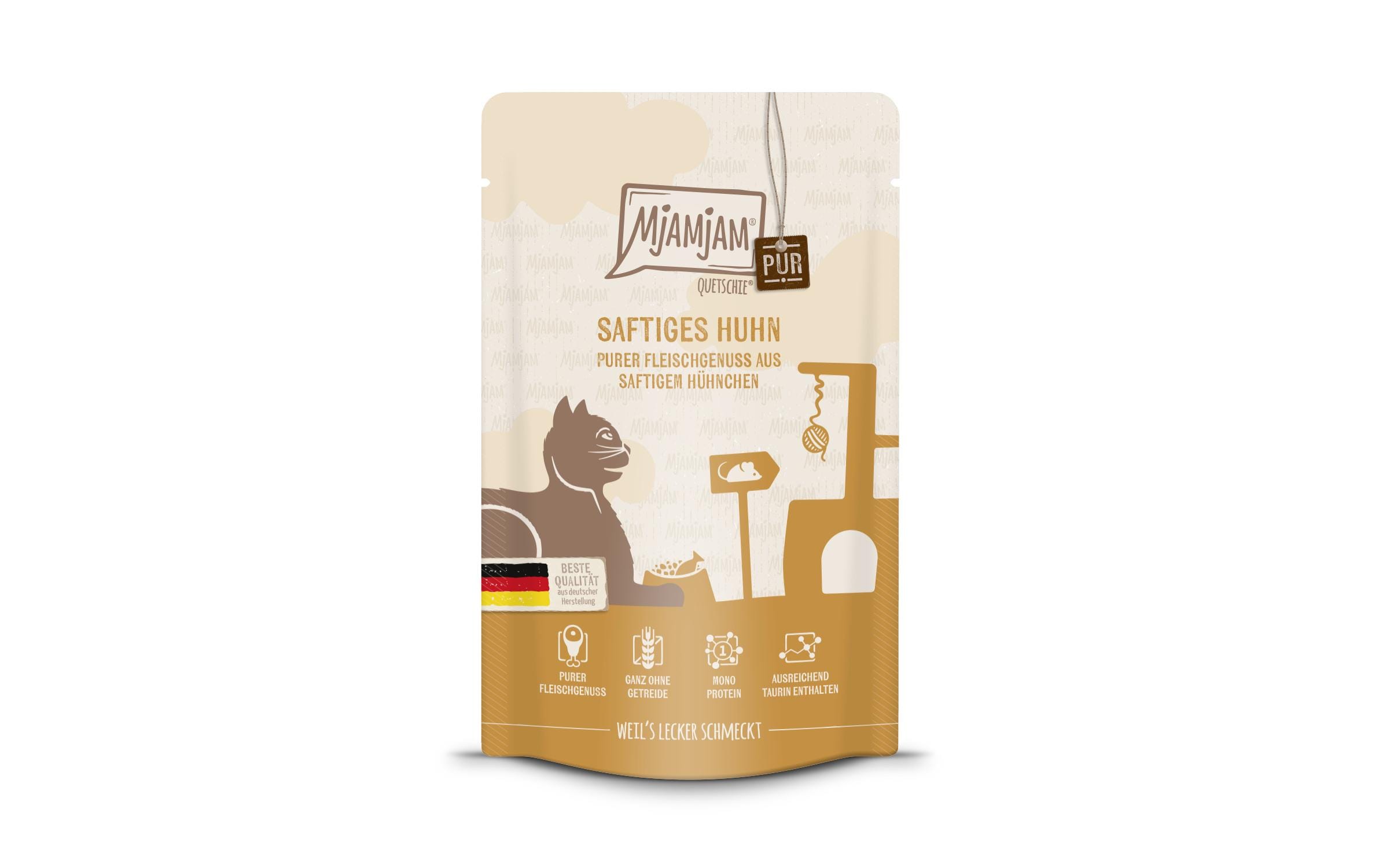 Mjamjam Cat Quetschie pur.Fleischgen. 125g