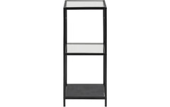 AC Design | Regal Seaford | Glas/Stahl, 35x37x82,5 cm, Schwarz