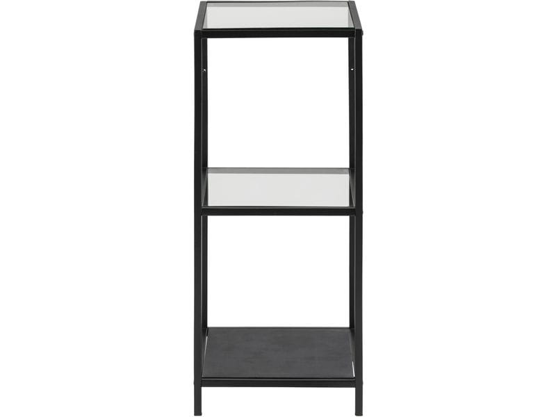 AC Design | Regal Seaford | Glas/Stahl, 35x37x82,5 cm, Schwarz