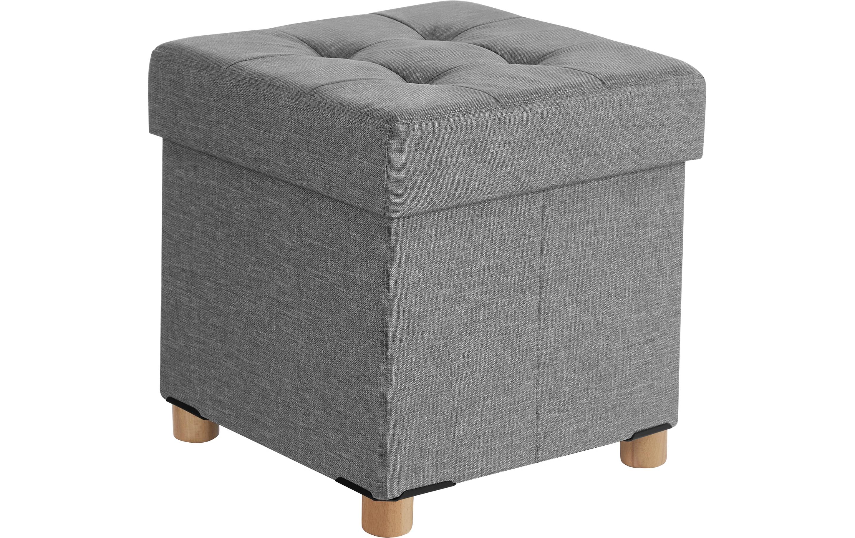 Songmics Hocker mit Stauraum, Hellgrau