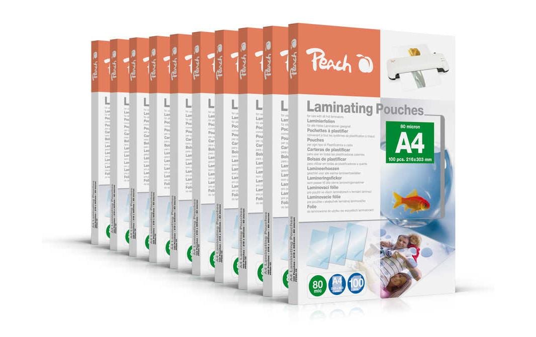 Peach, Laminierfolie A4, 80 µm, 1000 Stück,