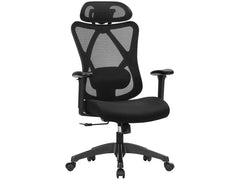 Songmics | Bürostuhl schwarz | mit Kopfstütze und Armlehnen, bis 150kg