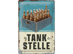 Nostalgic Art | Schild Tankstelle Bier | Metall, 20x30 cm