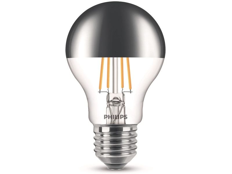 Philips | LED Lampe 7.2W (48W) | E27, A60, 610lm, 2700K, klar/Kopfspiegel