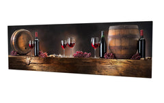 Wallxpert | Bild Wein | Baumwolle/Holz, 30x80cm
