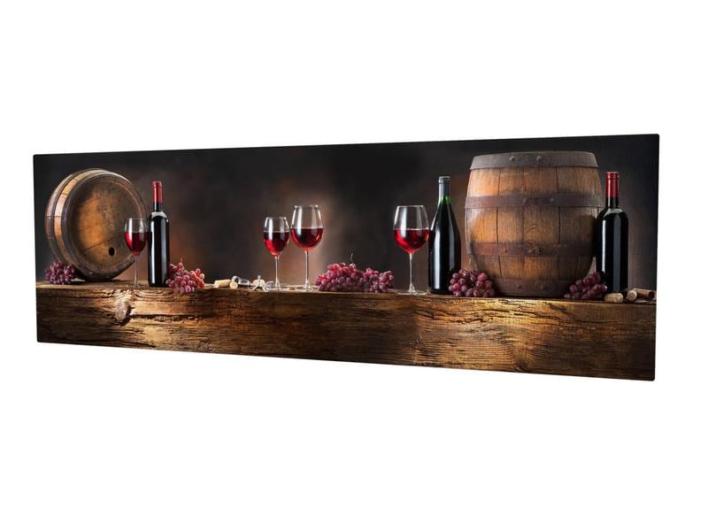 Wallxpert | Bild Wein | Baumwolle/Holz, 30x80cm