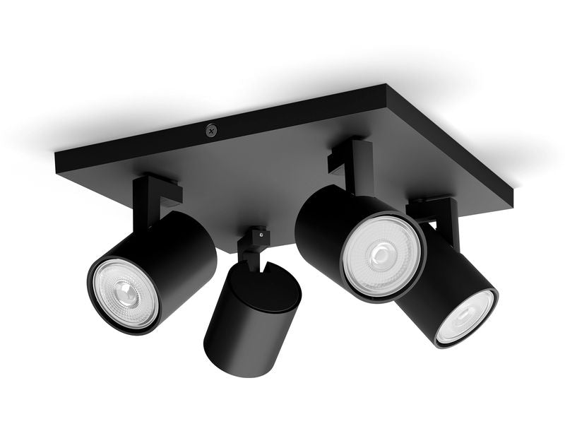 Philips | Aufbauspot MyLiving Runner | 4 x GU10, 20W, Schwarz