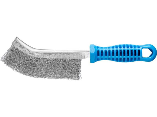 Pferd | Handbürste gebogen Edelstahl Ø0.3mm | Einreihig, gebogen
