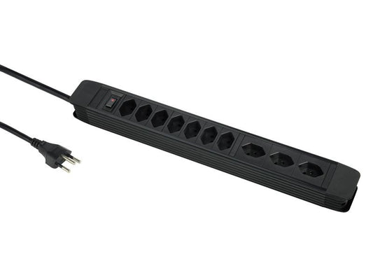 Schönenberger | Steckdosenleiste PRINCIPIO 3xH/7xV | 10xT13 3horiz /7verti 5m Kabel Schalter sz
