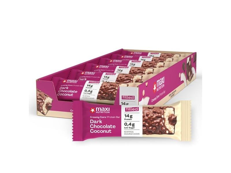 Maxi Nutrition | Creamy Core Protein Bar | Dark Chocolate Coconut, Box: 12x45g
