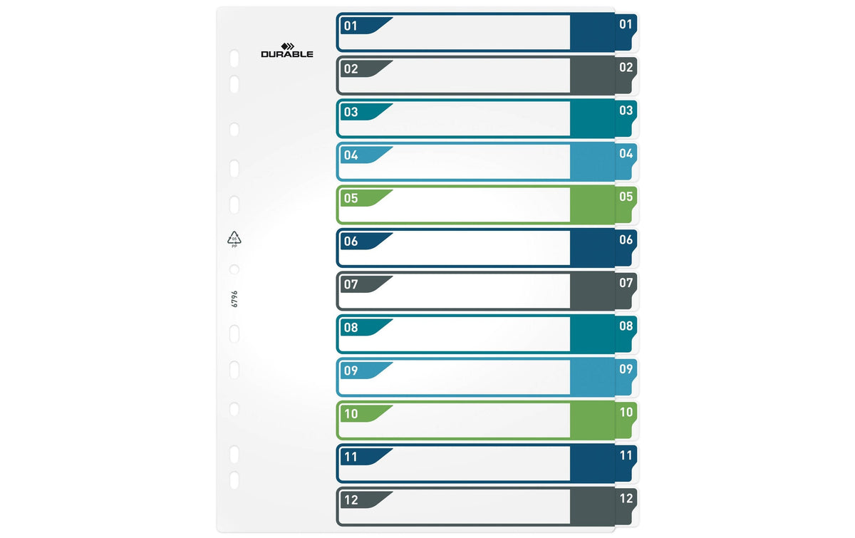 Durable Register PP 1-12, 5-farbig
