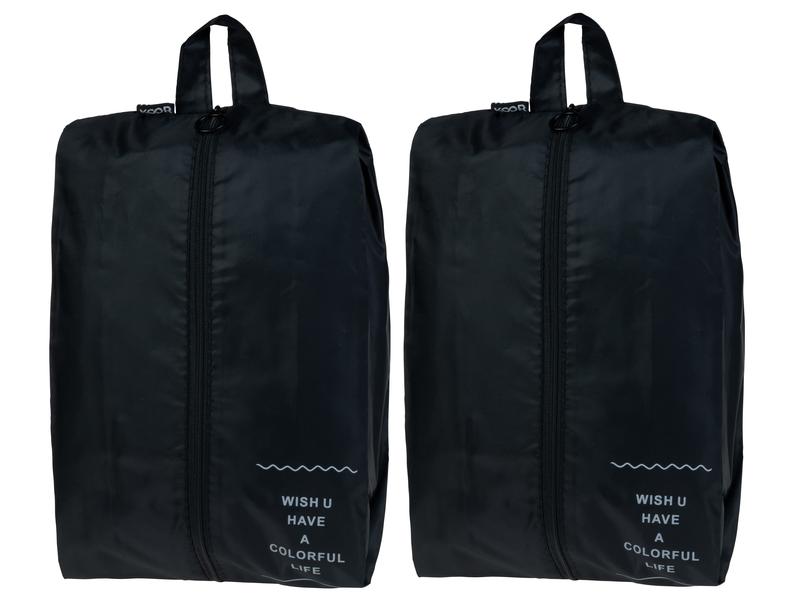 KOOR | Shoebag Reesa 2-er Pack | 2x shoebag, schwarz, 42x28 cm