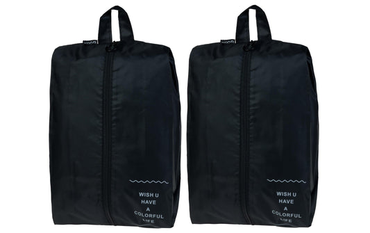 KOOR | Shoebag Reesa 2-er Pack | 2x shoebag, schwarz, 42x28 cm