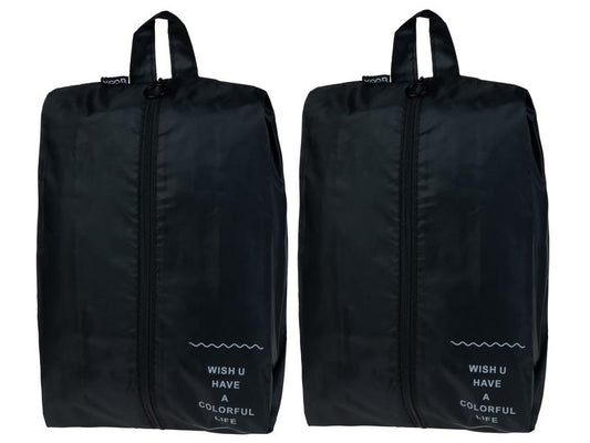 KOOR | Shoebag Reesa 2-er Pack | 2x shoebag, schwarz, 42x28 cm