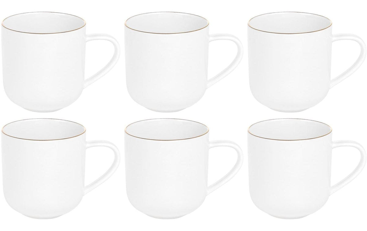 FURBER, Tasse 400 ml, 6 Stück, Weiss/Gold