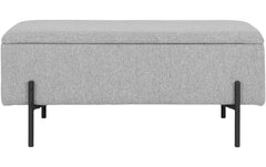 House Nordic | Sitzbank Watford Hellgrau | Mit Stauraum, L:36.5, B:95, H:46cm