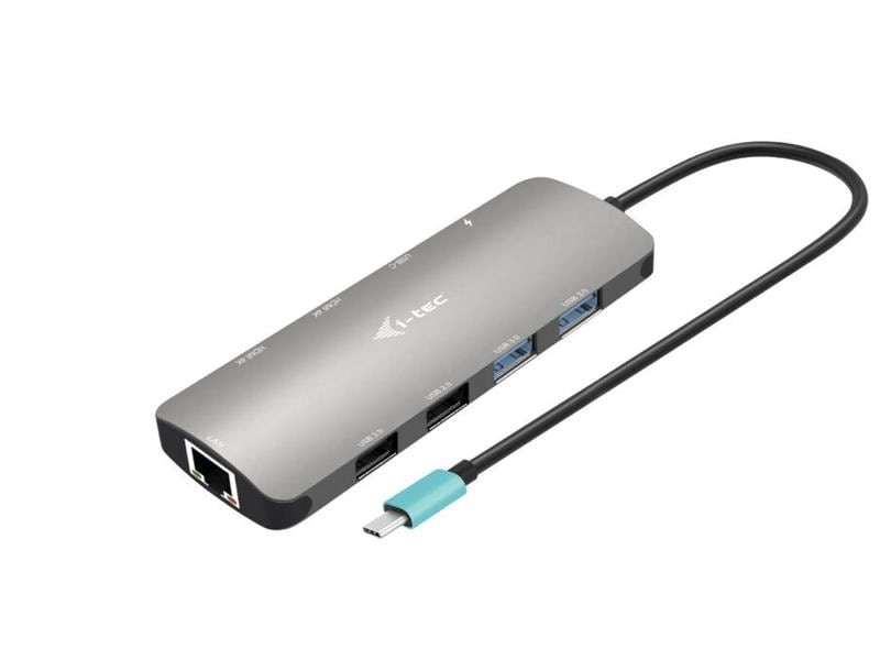 i-tec | USB C Metal Nano Docking Station | 2x HDMI, 1x GLAN, 2x USB 3.2, 2x USB 2.0