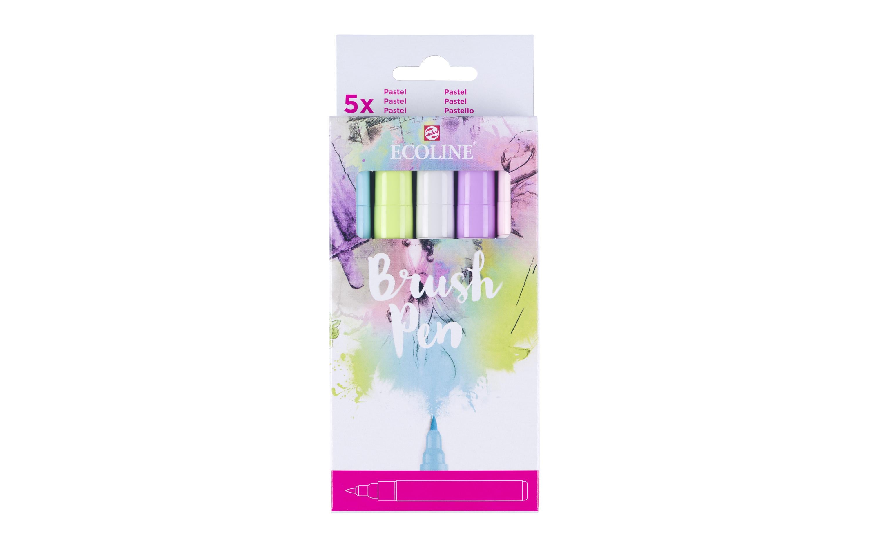 Talens, Brushpen Ecoline 5er Set, Pastell