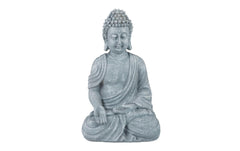 relaxdays | Dekofigur Buddha | 30cm, Polyresin, Grau