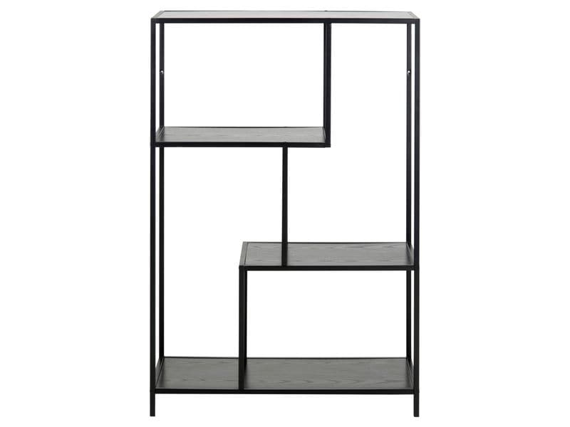 AC Design | Regal Seaford | MDF/Stahl, 77x35x114 cm, Schwarz
