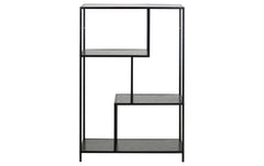 AC Design | Regal Seaford | MDF/Stahl, 77x35x114 cm, Schwarz