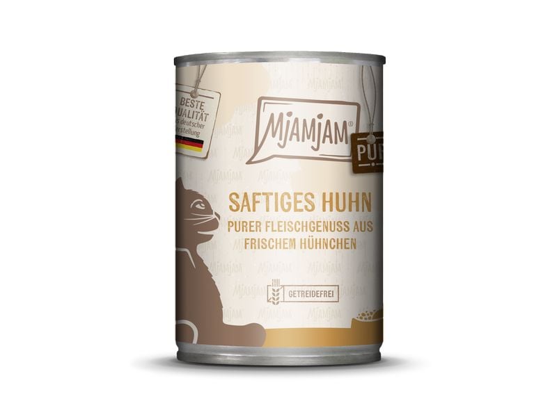 Mjamjam | Cat Dose pur.Fleischgen. 400g | saft.Hühnchen pur