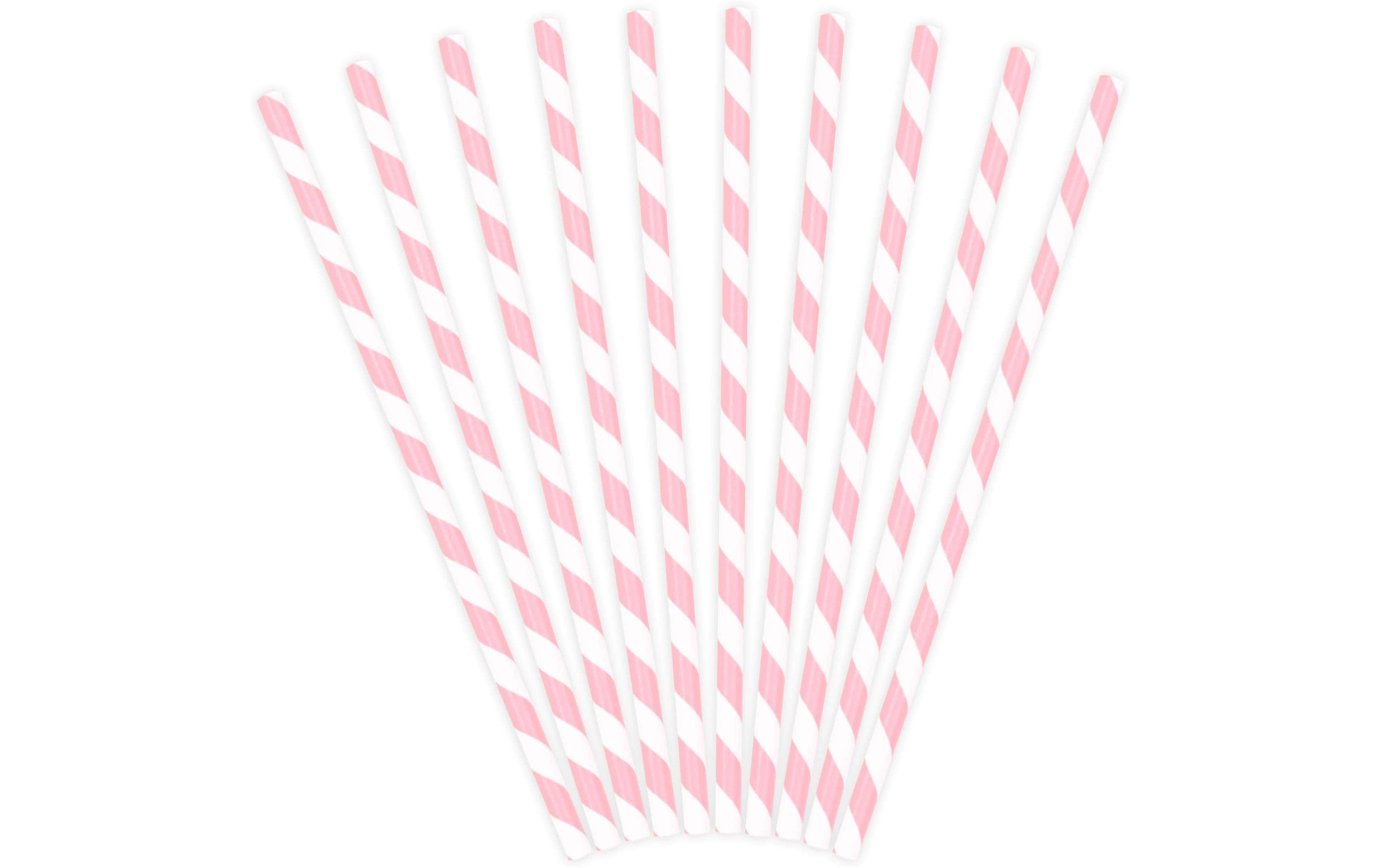 Partydeco, Strohhalm 19.5 cm, 10 Stück, Ros