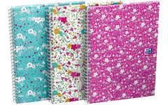 Oxford | GO Floral Spiralbuch B5 | liniert 7mm, 120 Seiten