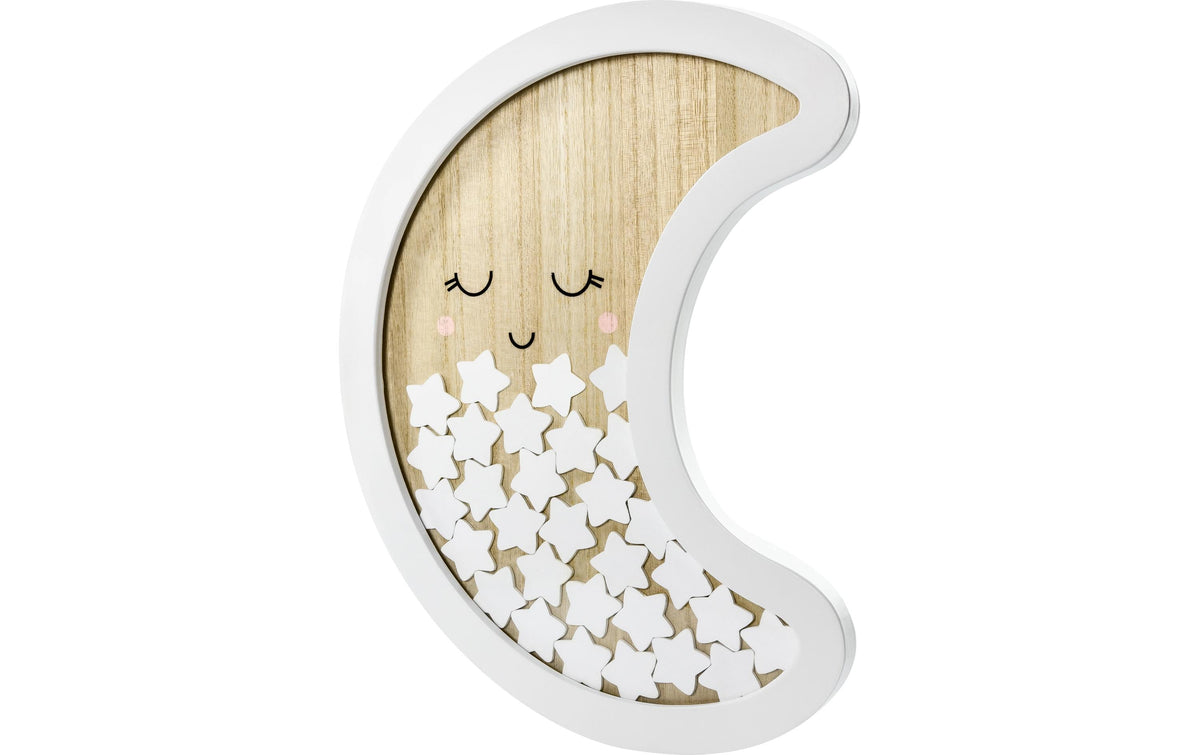 Partydeco Gästebuch Mond aus Holz