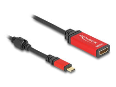 Delock | USB-C - HDMI Adapter, 20cm | rot, 8K 60Hz mit HDR Funktion