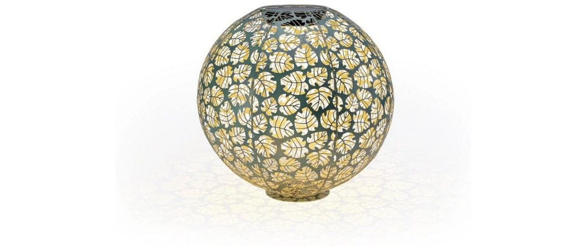 STT, Windlicht Solar Antic Ball Monstera Ø