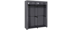 Songmics | Schrank Grau, 2 hochrollbare Türen | 140x43x174 cm (LxBxH), Stoff, Metall