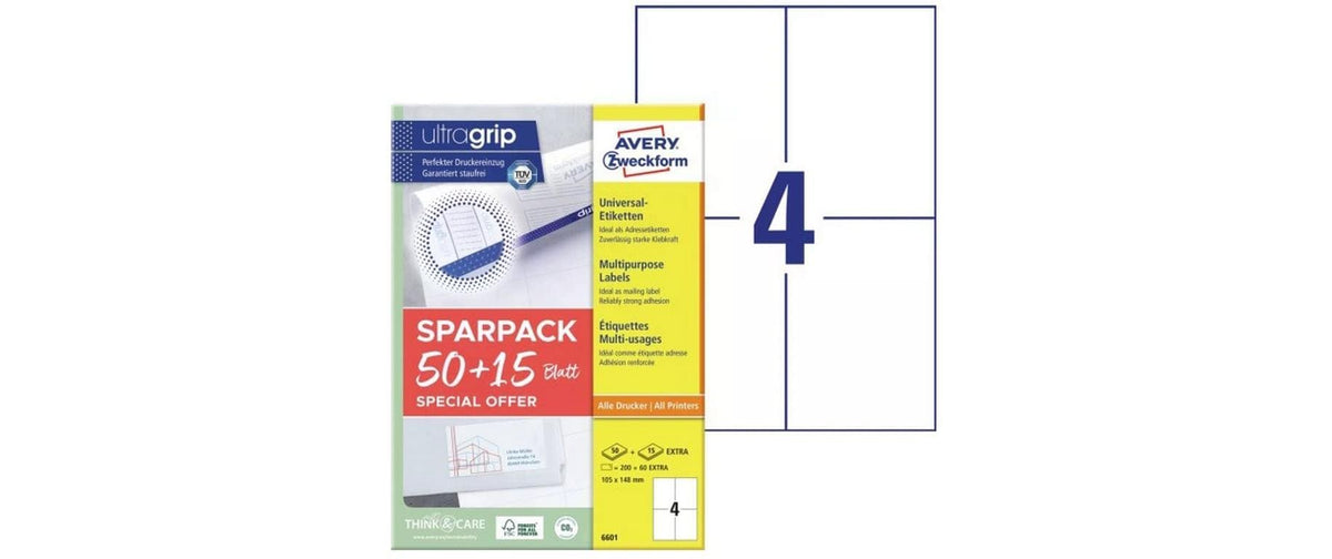 AZ Universaletiketten 105x148mm, Sparpaket