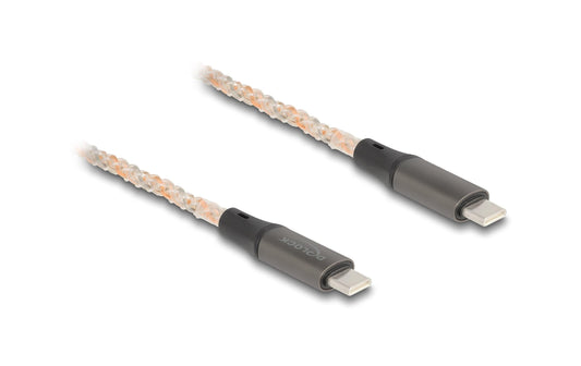Delock | USB2.0 USB-C Stecker zu Stecker | PD 3.0, 100W mit RGB Beleuchtung, 1.20m
