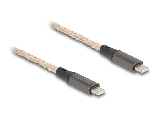 Delock | USB2.0 USB-C Stecker zu Stecker | PD 3.0, 100W mit RGB Beleuchtung, 1.20m