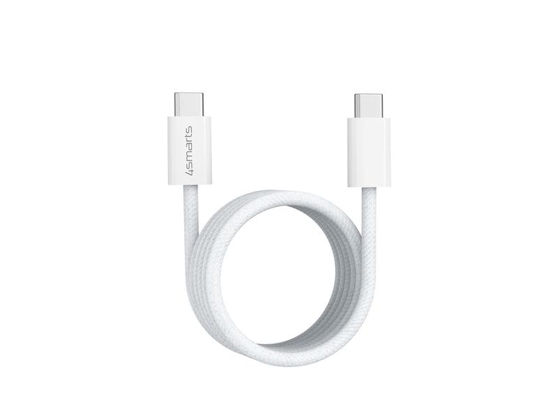4smarts | Magnetisches USB-Kabel RollUp | USB-C-C, Weiss, 1.5m