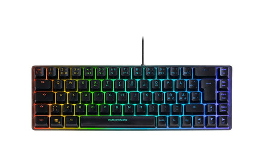 DELTACO | TKL Gaming Keyboard memb RGB, black | CH-Layout, membrane, RGB