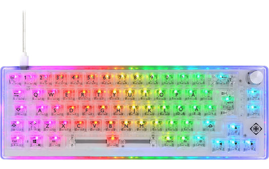 DELTACO | TKL Gaming Keyboard mech RGB, trans | CH-Layout, mechanisch, RGB, Transparent