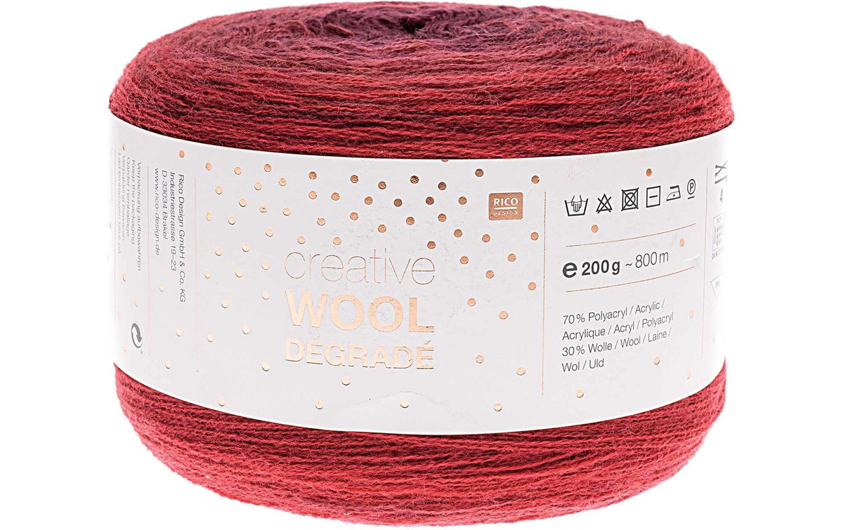 RICO Creative Wool Degrade, rot