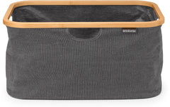 Brabantia | faltbarer Wäschekorb 40L | mit Holzring, Pepper Black