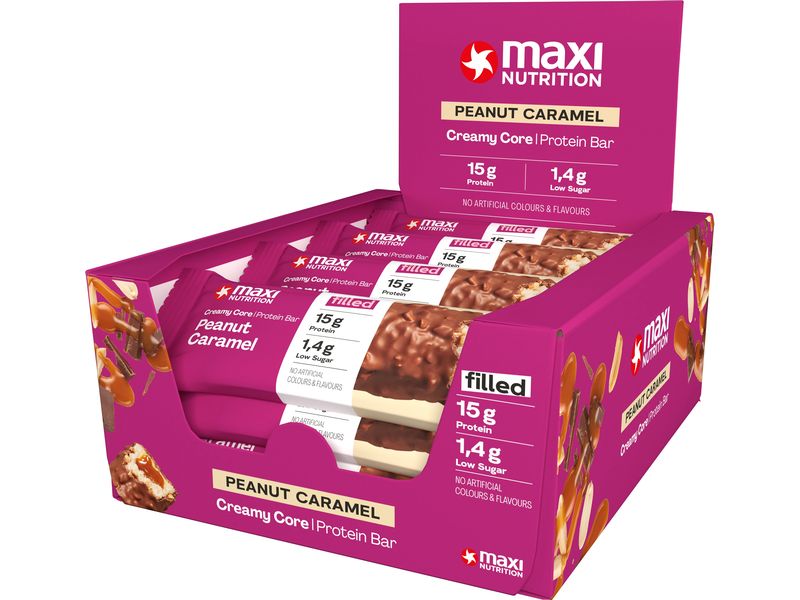 Maxi Nutrition | Creamy Core Protein Bar | Peanut Caramel, Box: 12x45g
