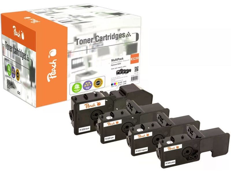 Peach | Toner Kyocera TK-5230 Multipack | bk, c, m, y 1x2600, 3x2200 Seiten