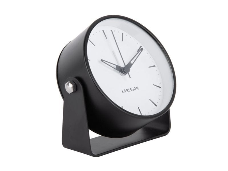 KARLSSON | Klassischer Wecker Calm Schwarz | 11x11x4.4cm, Exkl. 1xAA Batterie, Schwarz