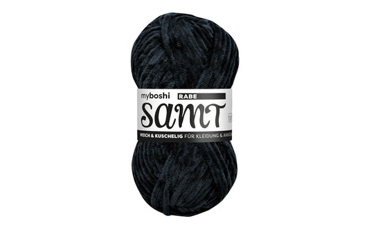 myBoshi, Wolle Chenille Samt Rabe 100 g, 10